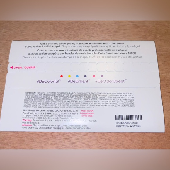 Color Street Nail Strips NWT - Caribbean Coral - Picture 2 of 2